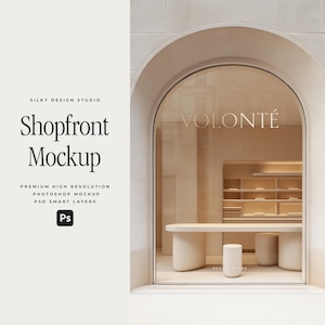 Storefront Mockup, Shopfront Aesthetic Mockup, Facade Mockup, Window Display Mockup, Shop Mockup, Store Mockup, Shopfront Design PSD Mockup