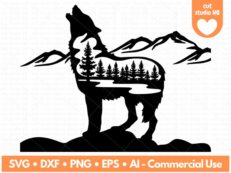 Wolf Svg Howling Wolf Svg Forest Svg Nature Svg Hunting Svg Camping ...