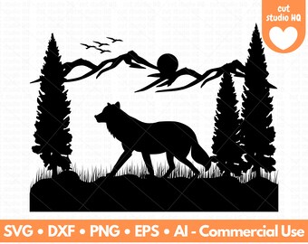 Wolf Svg, Hunting Svg, Png and Svg, Png Files, Instant Download, Vector ...