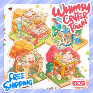 Set di isoformi fai da te 3D Kawaii – Scene di negozi di animali carini, scrapbooking e attività creative