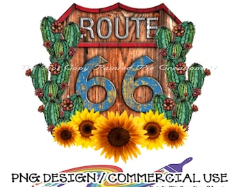 Route 66 PNG/Sublimeringsmall/Digital nedladdning direkt/Leoparddesign/T-shirts/Muggar/Tumblers/Klistermärken/Tryck/Kommersiellt bruk