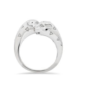 Panther Face Ring, Natural Dainty Diamond Leopard Ring Boho Jewelry Cocktail Ring, 10k/14k/18k Gold Jewelry Diamond Panther Face Gift Rings