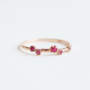 Ruby Ring / 14k Solid Gold July Birthstone Ring Minimalist Ring / Handmade Solid Gold Jewelry Ring / Wedding Ring / Birthday Gift Ring