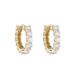 14k Solid Yellow Gold Vintage Natural Diamond Wear Both Ways Dainty Hoops Earring Minimalist Gold Jewelry Solid Gold Diamond Hoops Earring