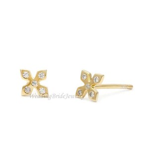 14k Solid Yellow Gold Diamond Studs Earring Minimalist Gold Jewelry 5x5 mm Tiny Studs Earring Natural Diamond Tiny Studs Earring