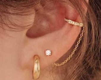 Natural Diamond Studs Earring / 14k Solid Gold Diamond Studs Earring / 0.11 cts Genuine Diamond Studs / Birthday Gift Studs Minimalist Studs