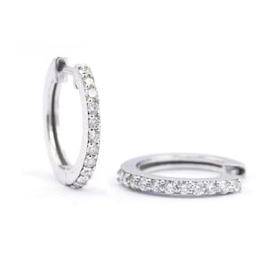 0.22 Ct Natural Diamond Mini Hoops-Huggie Earring, Delicate Dainty Hoops Earring, 10k/14k/18k Solid Gold Helix, Cartilage Earlobe Earrings