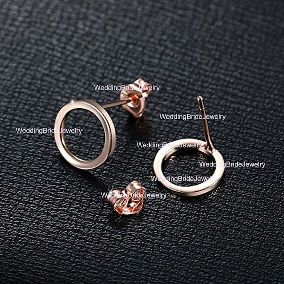 Hollow circle stud earrings sale