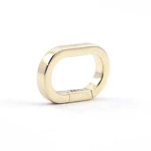 14K Solid Gold Charm Enhancer For Necklaces, Oval Charm Holder, Pendant Enhancer, Charm Clip, Connector Clasp, Chain Link Lock Connector