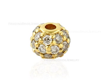 1 Stück pflastern Diamant Ball Perlen, Sterling Diamant Ball Rondell, Princess Cut Diamant finden Schmuck Ball, Vantage Diamant Ball Perlen