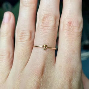Solid Skull Gold Skull Ring Solid 14K Solid Yellow Gold Skeleton Ring Boho Jewelry Sterling Skull Ring Halloween Jewelry Christmas Gift