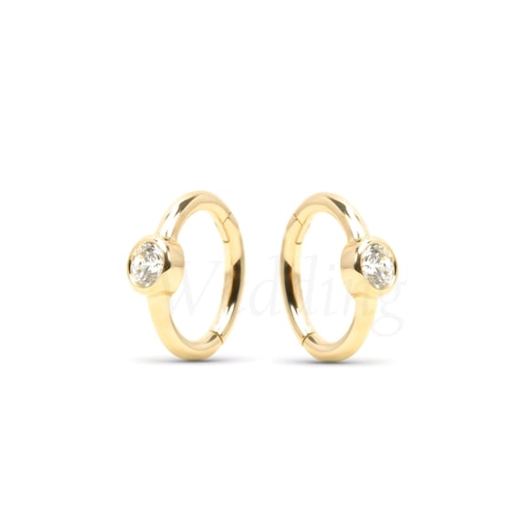 Creolen Ohrringe Mit 1,00 Karat Natürlichen Diamanten In 14 Karat Gold – Ein Echter STEAL DEAL! Creolen Ohrringe Mit 1,00 Karat Natürlichen Diamanten In 14 Karat Gold – Ein Echter STEAL DEAL!