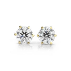 0.75 Ct Lab Grown Solitaire Diamond Studs Earring, Brilliant Cut Diamond Earring / Dainty Stud / Lab Diamond Earrings / 14k Solid Gold Studs