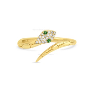 Genuine 14K Solid Yellow Gold Ring Vantage Round Shape Emerald Gemstone Ring Minimalist Jewelry Diamond Ring Special Christmas Gift