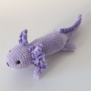 Cute custom Axolotl plush, Crochet purple plush Axolotl,  Kawaii axolotl toy, Amigurumi axolotl gift