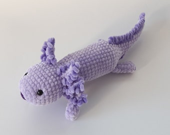 Cute custom Axolotl plush, Crochet purple plush Axolotl,  Kawaii axolotl toy, Amigurumi axolotl gift