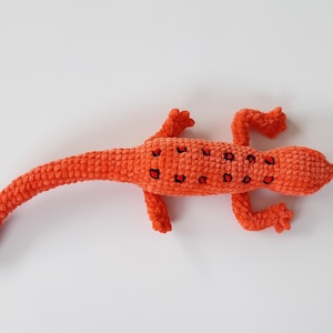 Crochet Red Spotted Newt Plush: 17&quot; Handmade Salamander Toy, Red Eft