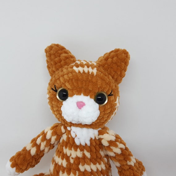 Crochet plush cat for baby gift, stuffed animal, cat plushie, baby