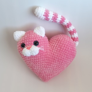Plush Heart PATTERN Crochet Cat plush pattern Plush Bunny pdf Easy crochet pattern Valentine's Day plushies Mother's day gift image 10