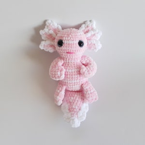 Pink axolotl plush Crochet axolotl toy Cute axolotl plush Stuffed animal toy Baby shower gift Kawaii amigurumi axolotl gift