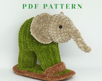 Plush Lirili Larilla Crochet Pattern PDF: Italian Brainrot Cactus elephant combination. Amigurumi US terms.
