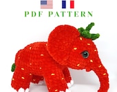 ぬいぐるみ ストロベリーエレファント かぎ針編みパターン PDF