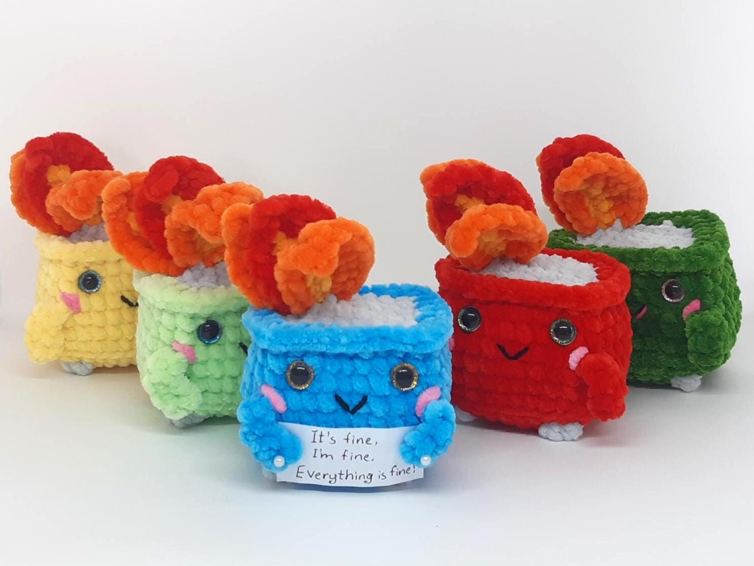 Crochet Dumpster Fire Plush: Handmade Emotional Support Toy - Etsy