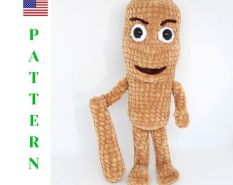 Tung Tung Tung Sahur Crochet Pattern PDF - Italian Brainrot, Plush Funny Meme Amigurumi Doll (10 inches)