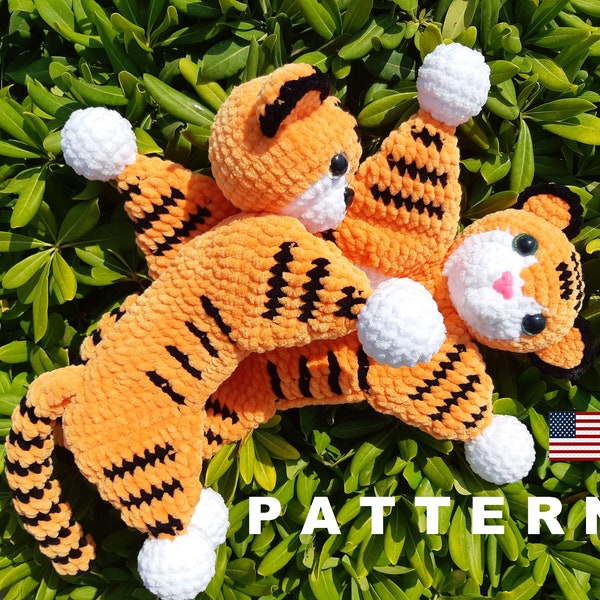 Cute Tiger comforter PATTERN Animal lovey blanket Amigurumi toy tiger plush Crochet tiger pattern