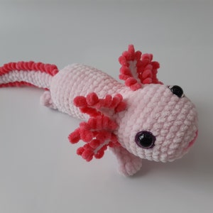 Cute pink Axolotl plush 13'' Crochet stuffed axolotl toy Kawaii axolotl Amigurumi plush axolotl Baby shower gift
