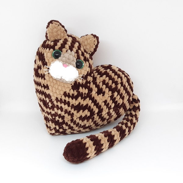 Tabby plush cat toy Stuffed cats for Valentine's day Heart plush crochet cat gift for Valentine's day Amigurumi heart cat  Kawaii cat plush