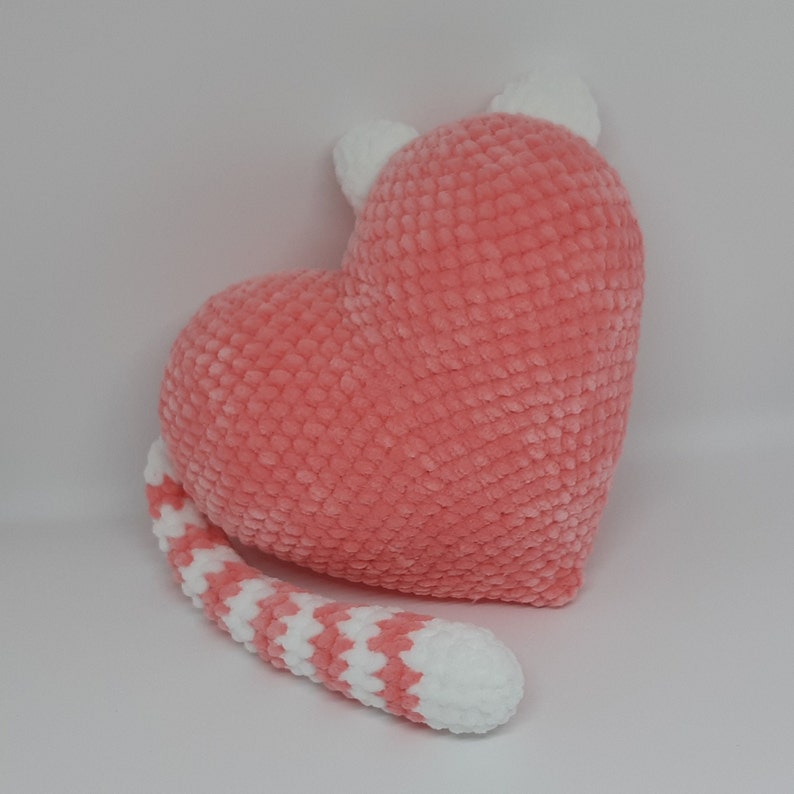 Plush Heart PATTERN Crochet Cat plush pattern Plush Bunny pdf Easy crochet pattern Valentine's Day plushies Mother's day gift image 7