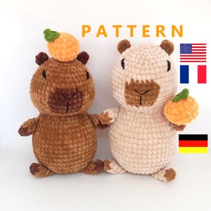 Capybara Plushie Crochet Pattern: Easy Low Sew Amigurumi (PDF Download)
