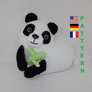 Plush Heart PATTERN Crochet PANDA plush pattern Plush panda pdf Easy crochet pattern Valentine's Day plushies Mother's day gift