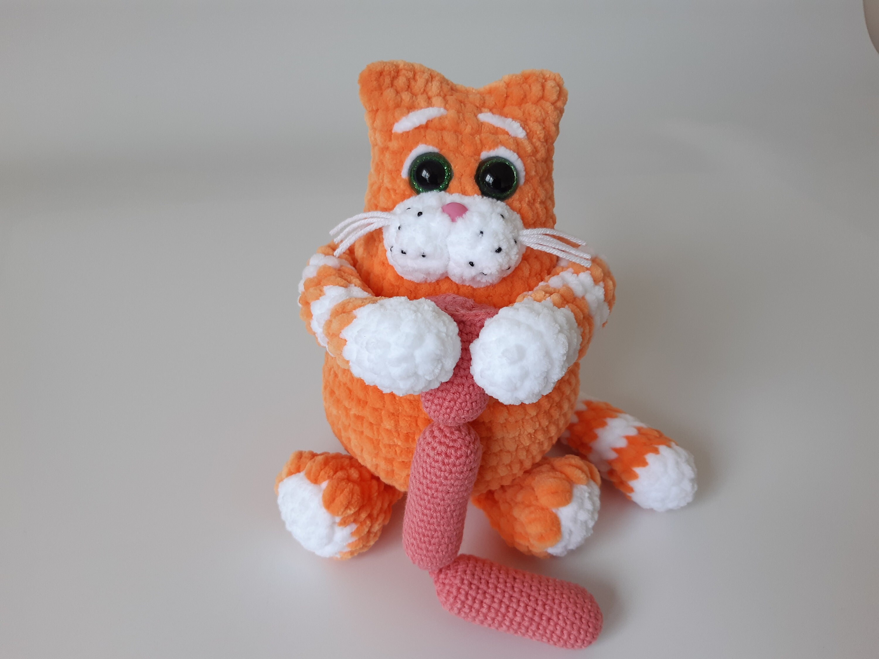 fat orange cat stuffed animal