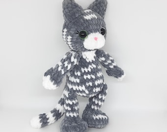 Crochet Tabby Cat Plush: Custom Color Amigurumi Kitten
