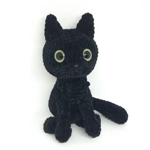 Crochet Cat plush Black cat stuffed Custom cat amigurumi plush kitten Kawaii cat toy Cute plush kitty