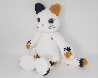 Crochet Calico Cat Plushie: Handmade Kawaii Stuffed Animal
