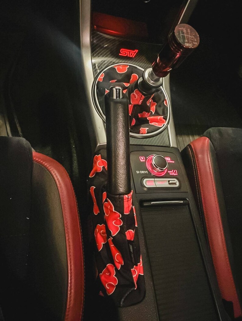 Akatsuki JDM Red Clouds Anime Shift Boot Gear Cover Handbrake Etsy