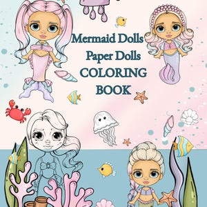 mermaid dress up set paper Mermaid Paper Doll Printable With Clothes (digital Download) Dress Up,  Cutout