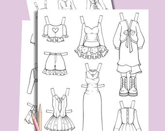 Printable Paper Doll Coloring Book: Dress-Up Activity (PDF Download)