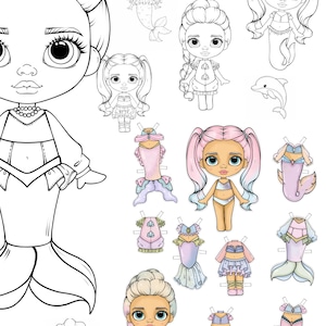Paper Mermaid Dress up Doll - Etsy Paper Mermaid Dress up Doll - Etsy