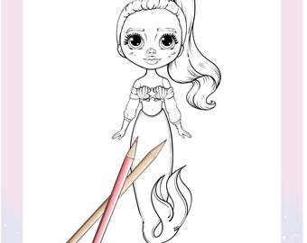 Mermaid Princess Paper Dolls – Printable Dress Up & Coloring Pages (PDF)