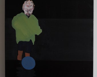 Creepy Child (Paddling in Low Water) Acrylic Painting