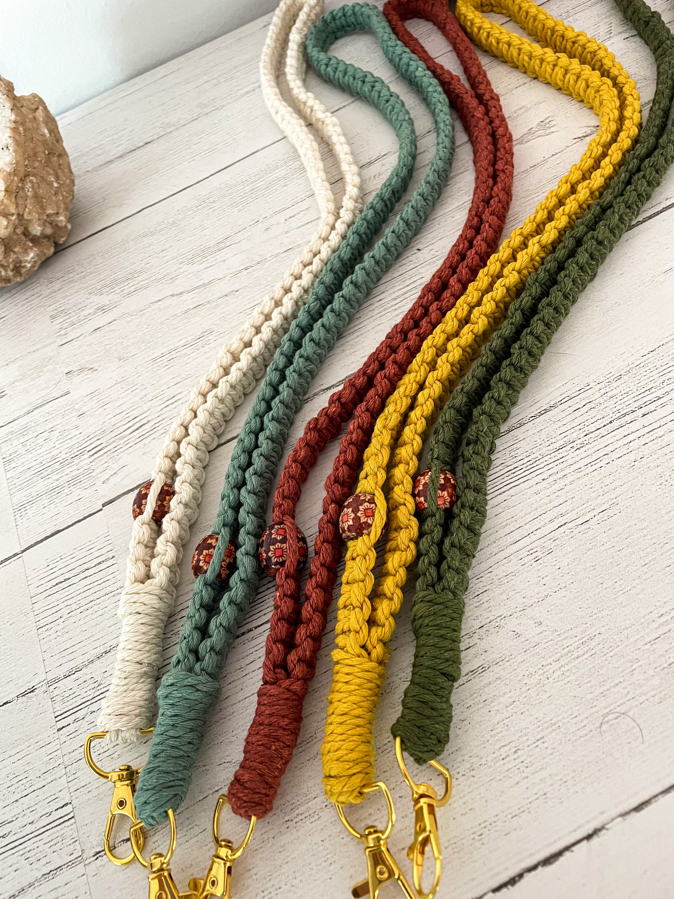 Beaded Macrame Lanyard Etsy