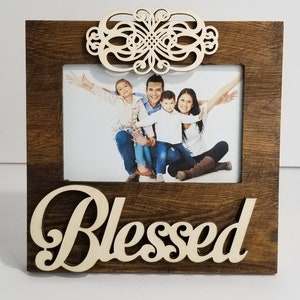 Blessed wood photo frame, custom wood picture frame