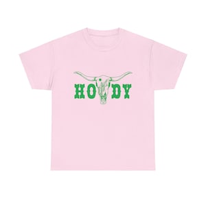 Pink and Green Howdy Unisex Tee