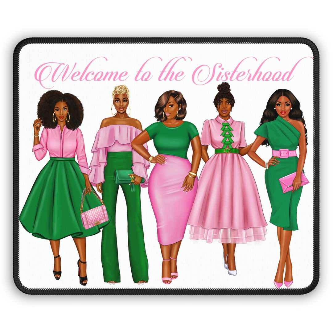 thumbnail image 2 of Welcome To The Sisterhood Sorority Mouse Pad - Pink And Green, Sorority... 2 of 11