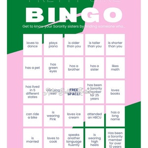 Bingo de Chicas Guapas (24 Cartones), Juegos de Hermandad, Chica Guapa, Hermandad, Rosa y Verde, Bingo de Hermandad, Cartones de Bingo de Hermandad, Bingo de Chicas Guapas