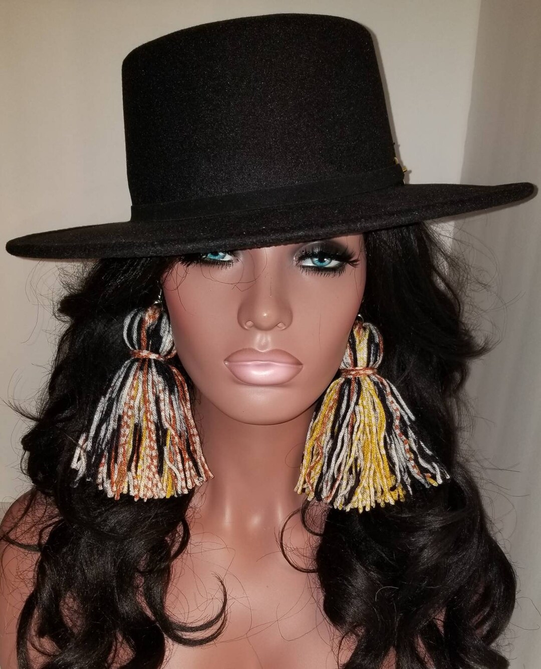 Gold Multi Dazzle Tassel Earrings, Custom Earrings, Multicolor Earrings